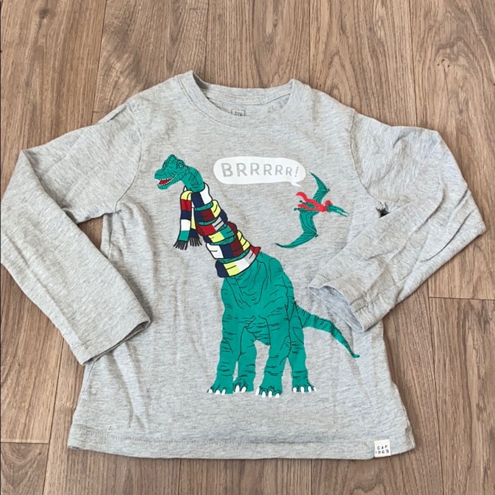 Baby GAP Winter Dino Shirt 5t EUC